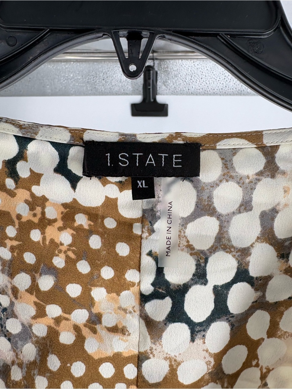 NEW 1. State Neutral Mosaic Print Deep V Maxi Dress SIZE XL - Picture 4 of 5